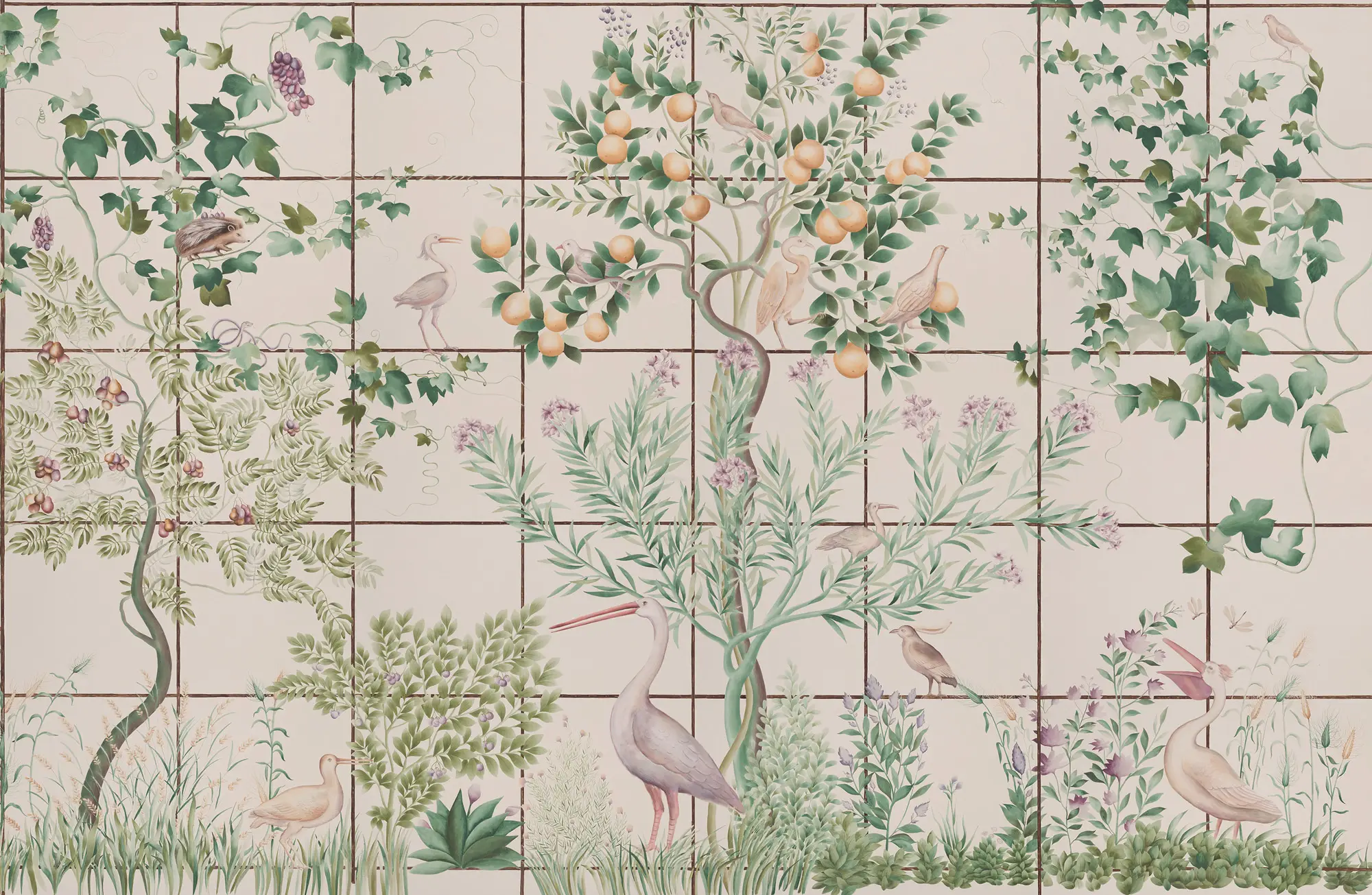 Обои ручная роспись Medici Standard colourway on white Williamsburg - постер Loft-Concept в Волгограде