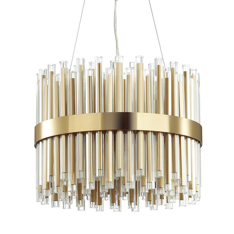 Люстра Gladwin Round Glass Tubes Chandelier Золотой Прозрачный Люстра Gladwin Round Glass Tubes Chandelier Золотой Прозрачный в Волгограде | Loft Concept