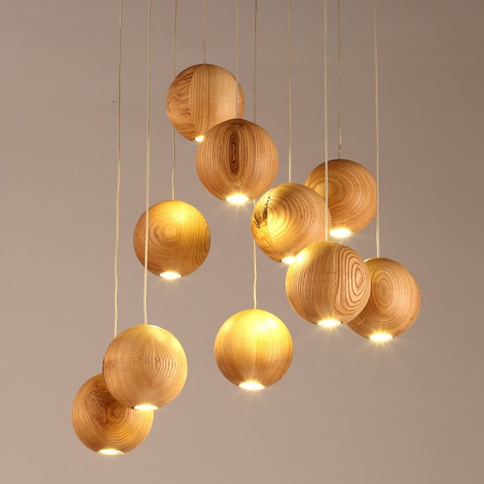 Подвесной светильник Lofter Wooden Sphere Белый дуб Подвесной светильник Lofter Wooden Sphere Белый дуб в Волгограде | Loft Concept