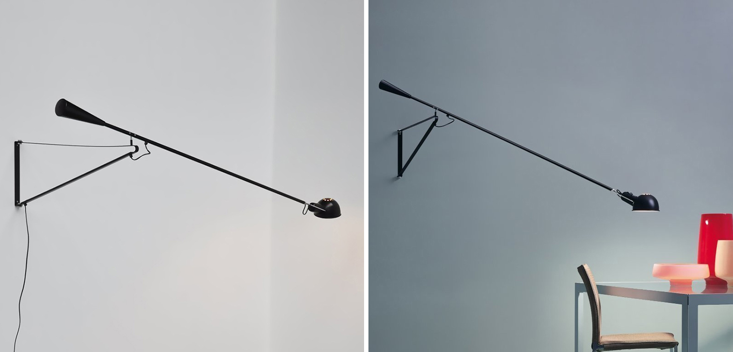 Настенный светильник FLOS Mod 265 Wall Lamp Black by Paolo Rizzatto 135 см - фото