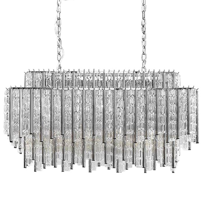 Люстра Chandelier Gigi Rectangle Хром Прозрачное Стекло в Волгограде | Loft Concept 