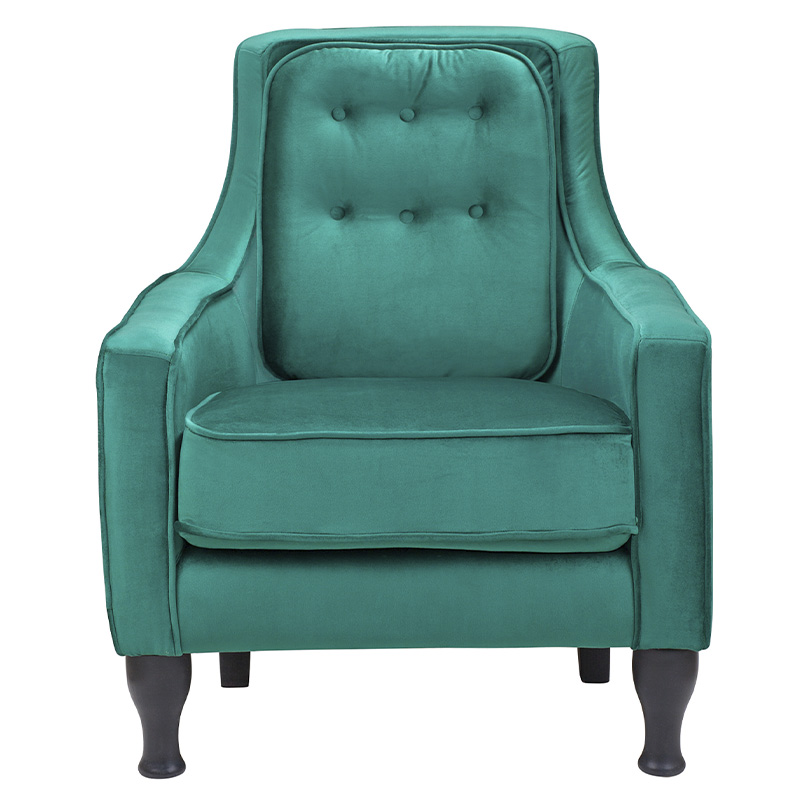Кресло с мягкой обивкой из велюра на 4-х ножках из массива березы Scarlett Armchair green Изумрудный Черный Кресло с мягкой обивкой из велюра на 4-х ножках из массива березы Scarlett Armchair green Изумрудный Черный в Волгограде | Loft Concept
