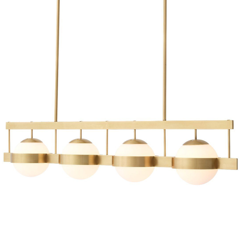 Люстра Eichholtz Chandelier Biba Brass Латунь Античная полированная Белое матовое стекло Люстра Eichholtz Chandelier Biba Brass Латунь Античная полированная Белое матовое стекло в Волгограде | Loft Concept