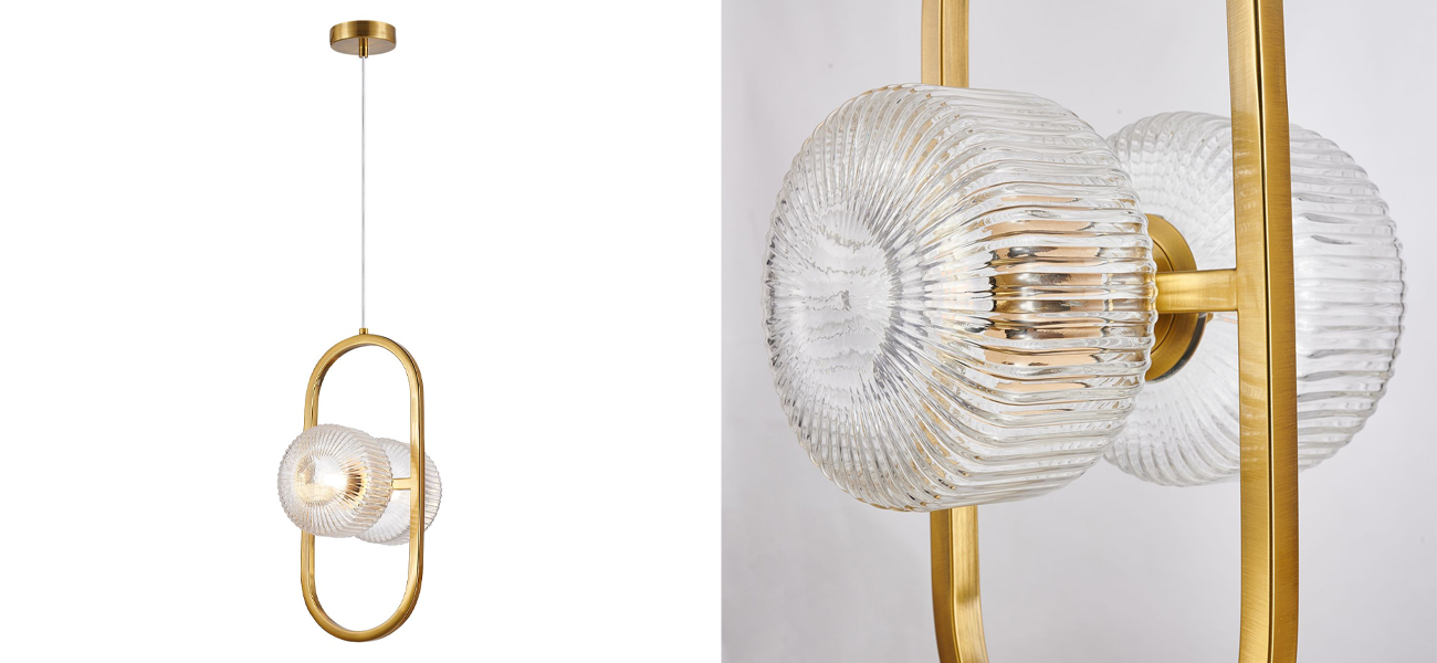 Подвесной светильник с рельефными плафонами Blown Glass - фото