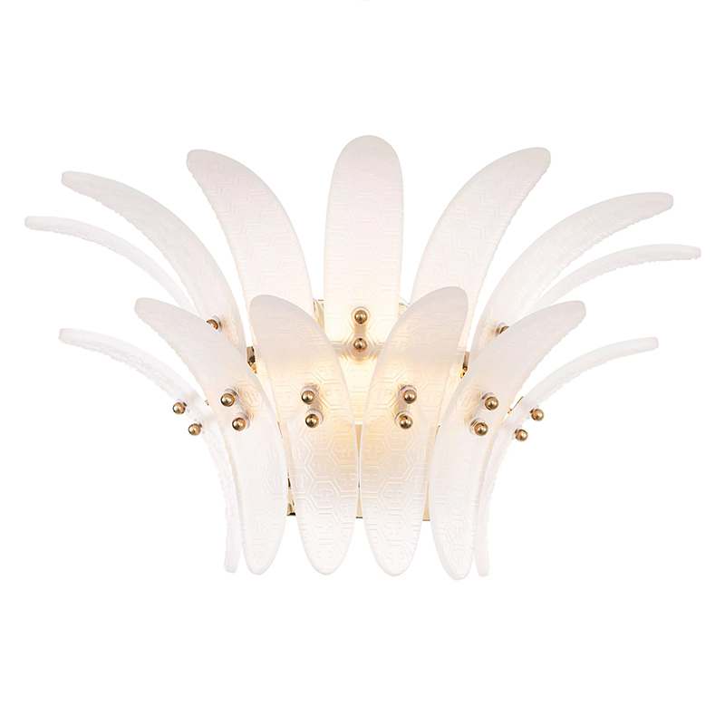 Бра Philipp Plein Wall Lamp Bel Air Белый Белое матовое стекло Никель Бра Philipp Plein Wall Lamp Bel Air Белый Белое матовое стекло Никель в Волгограде | Loft Concept