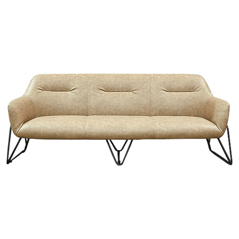 Диван Triangular Legs Triple Sofa Бежевый Черный Диван Triangular Legs Triple Sofa Бежевый Черный в Волгограде | Loft Concept