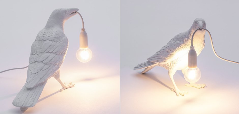 Настольная лампа Seletti Bird Lamp White Waiting Настольная лампа Seletti Bird Lamp White Waiting - Loft-Concept в Волгограде
