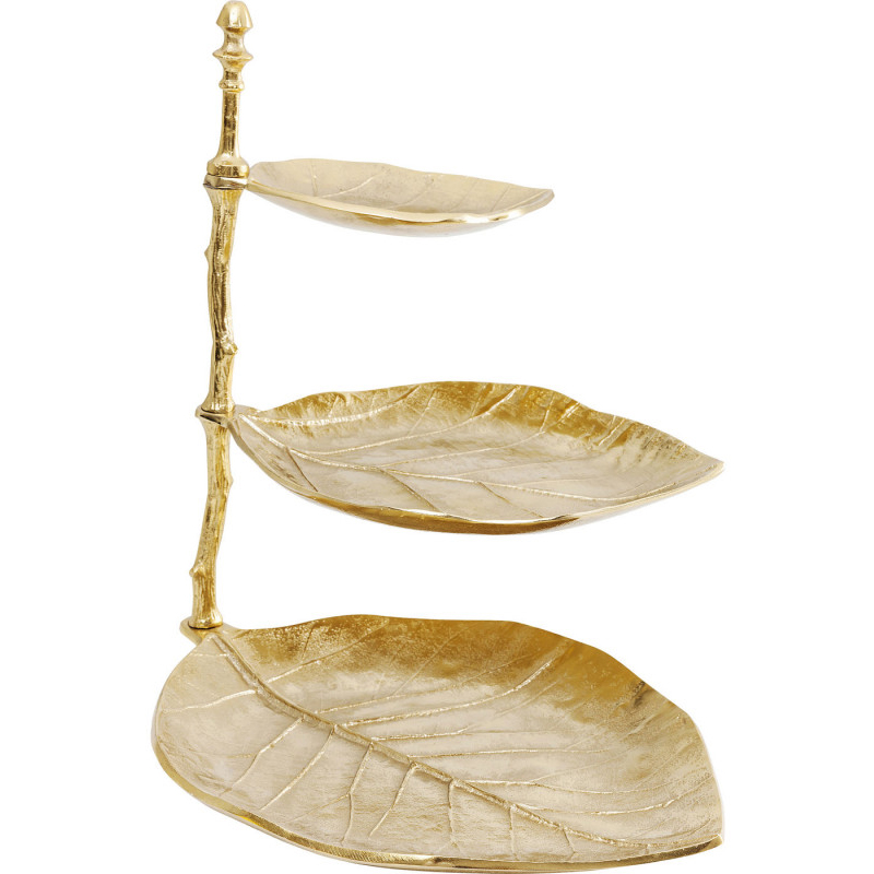 Блюдо трёхъярусное Golden Leaves Золотой Блюдо трёхъярусное Golden Leaves Золотой в Волгограде | Loft Concept