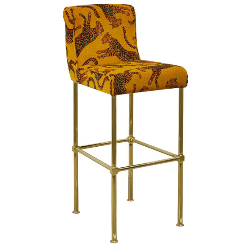 Барный Стул Сафари с орнаментом Kings Gold Bar Stool Оранжевый Оранжевый в Волгограде | Loft Concept 