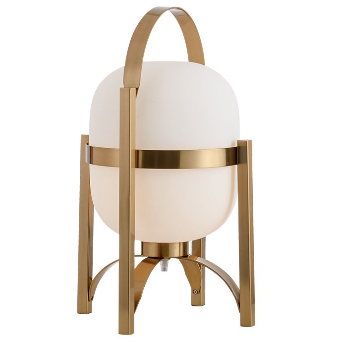 Настольная лампа Brass Stand Латунь Белый Настольная лампа Brass Stand Латунь Белый в Волгограде | Loft Concept