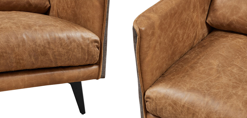 Кресло Caramel Leather & Textiles Armchair Кресло Caramel Leather & Textiles Armchair - Loft-Concept в Волгограде