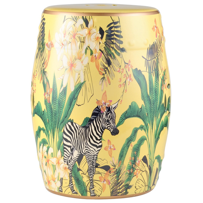 Керамический табурет Zebra Tropical Animal Ceramic Stool Yellow Желтый Черно-белый Зеленый Керамический табурет Zebra Tropical Animal Ceramic Stool Yellow Желтый Черно-белый Зеленый в Волгограде | Loft Concept