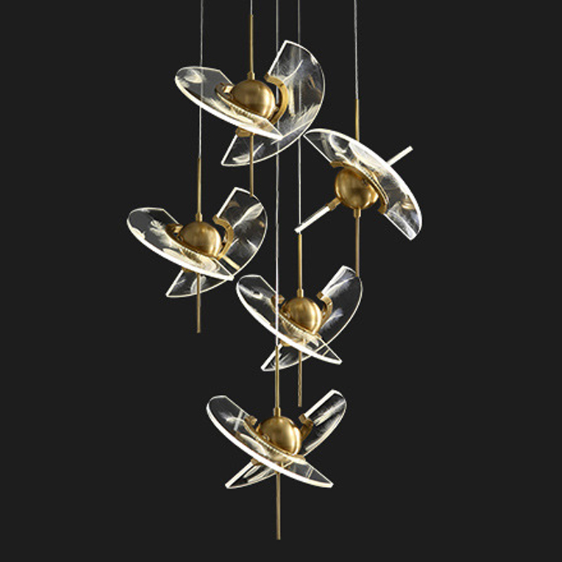 Люстра FLY Chandelier circle Латунь Прозрачный Люстра FLY Chandelier circle Латунь Прозрачный в Волгограде | Loft Concept