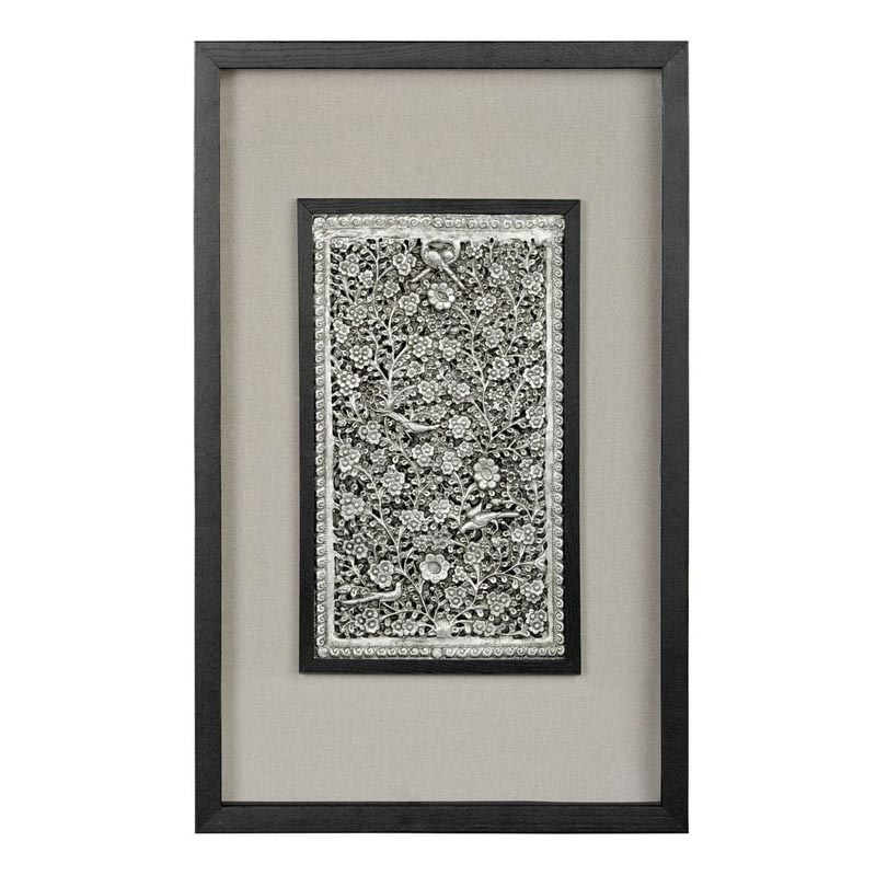 Панно Valene Silver Flowers 80 Черный Серебряный Коричневый Панно Valene Silver Flowers 80 Черный Серебряный Коричневый в Волгограде | Loft Concept