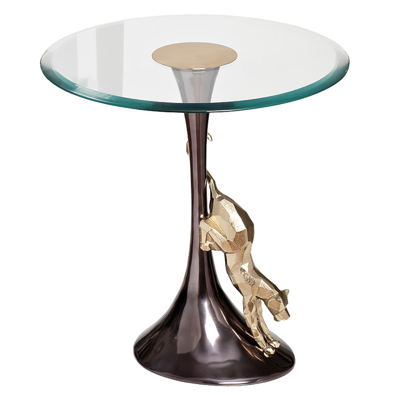 Приставной стол Jaguar Side Table Черный Золотой Приставной стол Jaguar Side Table Черный Золотой в Волгограде | Loft Concept