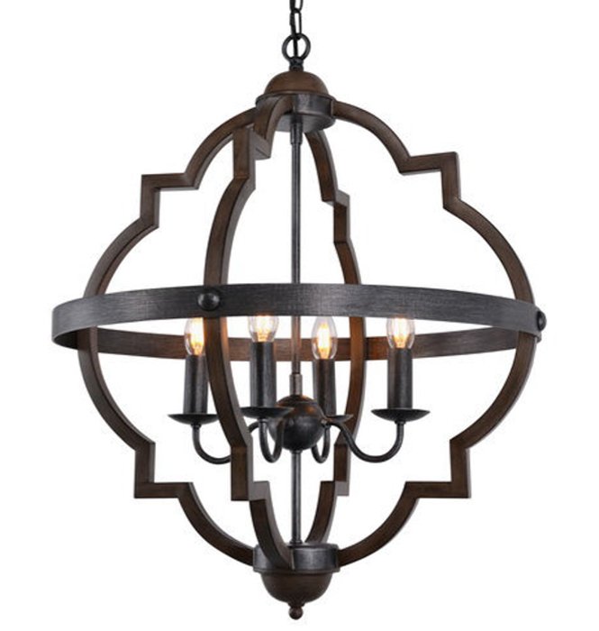 Люстра Lantern Foyer Round Коричневый Черный Люстра Lantern Foyer Round Коричневый Черный в Волгограде | Loft Concept