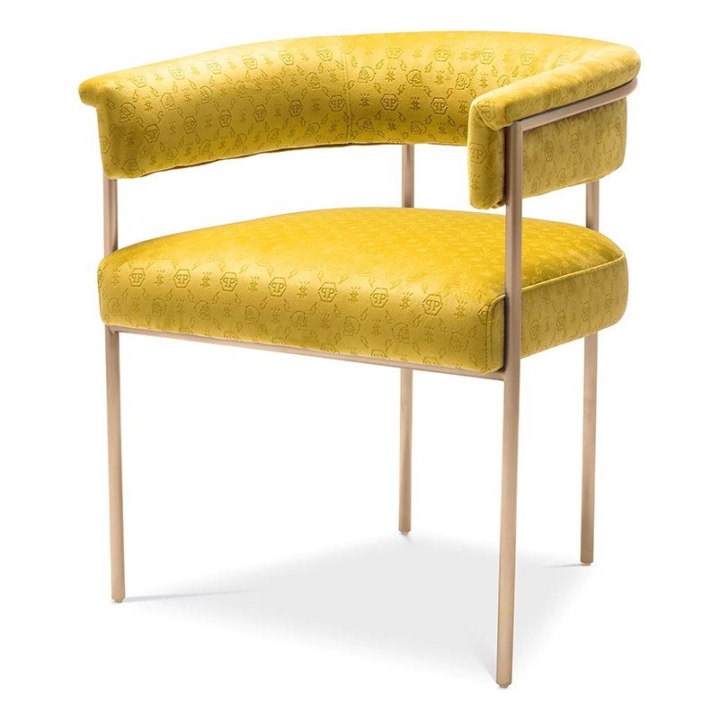 Стул Philipp Plein Dining Chair Monogram Жёлтый Желтый Золотой Стул Philipp Plein Dining Chair Monogram Жёлтый Желтый Золотой в Волгограде | Loft Concept