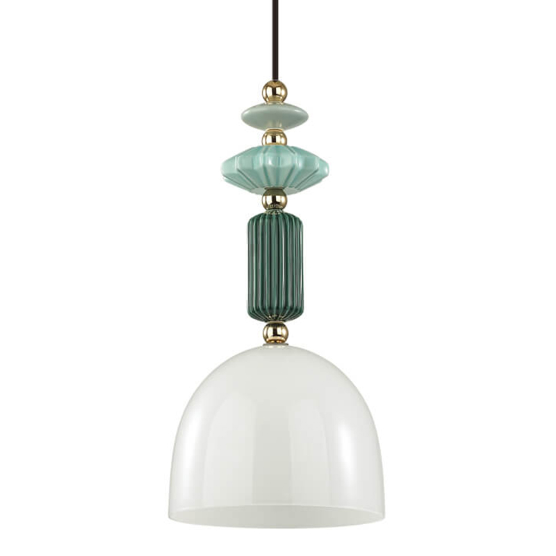 Подвесной светильник Iris hanging lamp green Белое матовое стекло Зеленый Подвесной светильник Iris hanging lamp green Белое матовое стекло Зеленый в Волгограде | Loft Concept