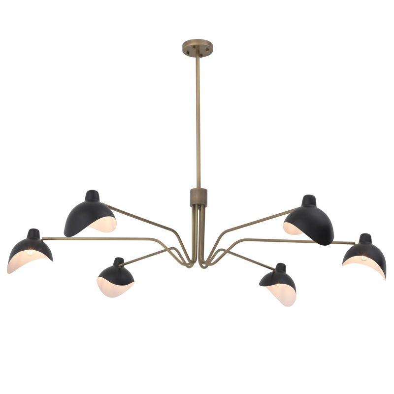 Люстра Eichholtz Chandelier Tyler brass Латунь Античная полированная Черный Люстра Eichholtz Chandelier Tyler brass Латунь Античная полированная Черный в Волгограде | Loft Concept