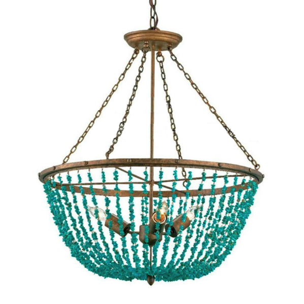 Люстра Turquoise Stone Chandelier Бирюзовый Люстра Turquoise Stone Chandelier Бирюзовый в Волгограде | Loft Concept