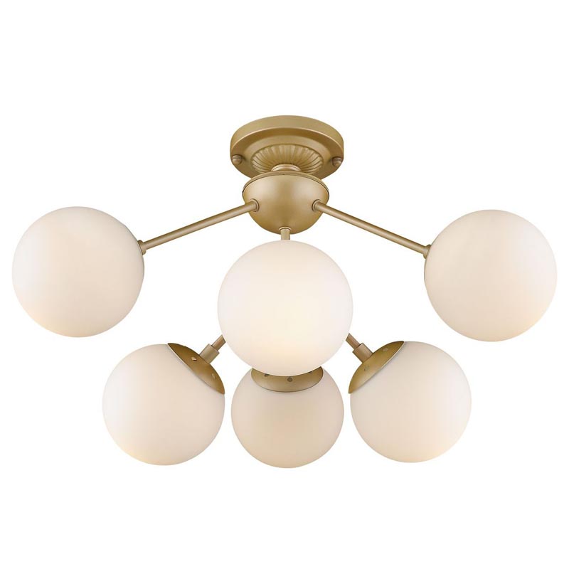 Потолочный светильник Berries white matt 6 Белое матовое стекло Золотой в Волгограде | Loft Concept 