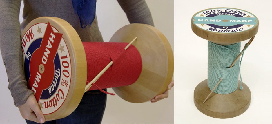 Дизайнерский табурет Thread Reel Wooden Stool - Loft-Concept в Волгограде