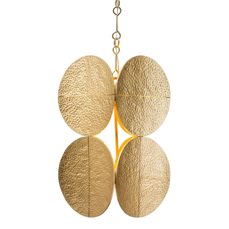Светильник Shine by S.H.O HALO PENDANT - Modern Gold Leaf Chandelier with Brass Chain Золотой Светильник Shine by S.H.O HALO PENDANT - Modern Gold Leaf Chandelier with Brass Chain Золотой в Волгограде | Loft Concept