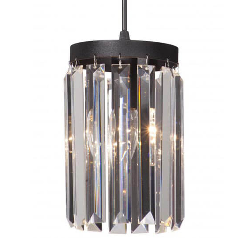 Светильник ODEON CLEAR GLASS Pendant lamp Прозрачное Стекло D 12 Черный матовый Прозрачное Стекло в Волгограде | Loft Concept 