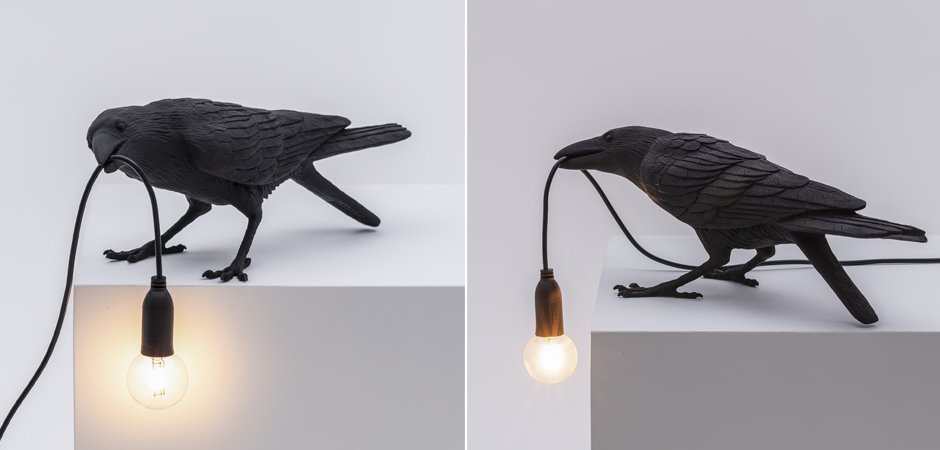 Настольная лампа Seletti Bird Lamp Black Playing Настольная лампа Seletti Bird Lamp Black Playing - Loft-Concept в Волгограде