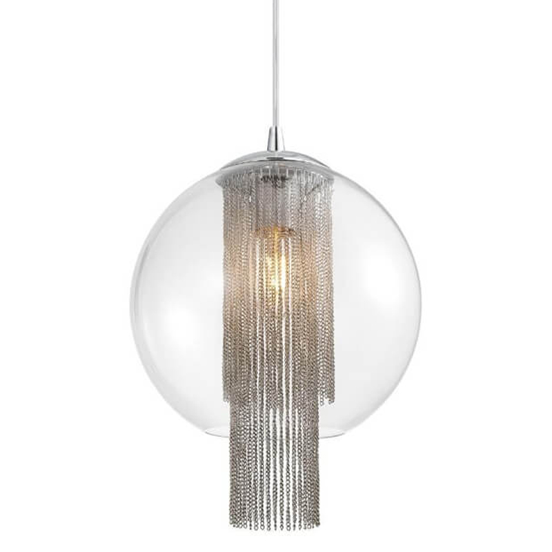 Подвесной светильник Cascade Chains Hanging lamp Прозрачное Стекло Хром Серебряный Подвесной светильник Cascade Chains Hanging lamp Прозрачное Стекло Хром Серебряный в Волгограде | Loft Concept
