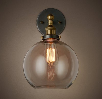 Бра Loft Clear Glass Sphere Cloche Прозрачный Белый Черный Бра Loft Clear Glass Sphere Cloche Прозрачный Белый Черный в Волгограде | Loft Concept