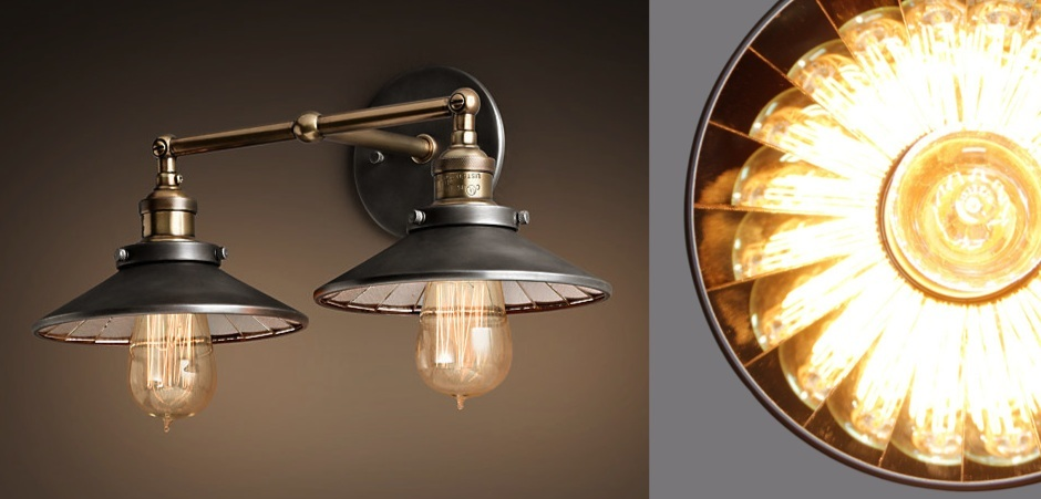 Бра Loft Cone 20th c.Factory filament Pendant Reflector Double Бра Loft Cone 20th c.Factory filament Pendant Reflector Double - Loft-Concept в Волгограде