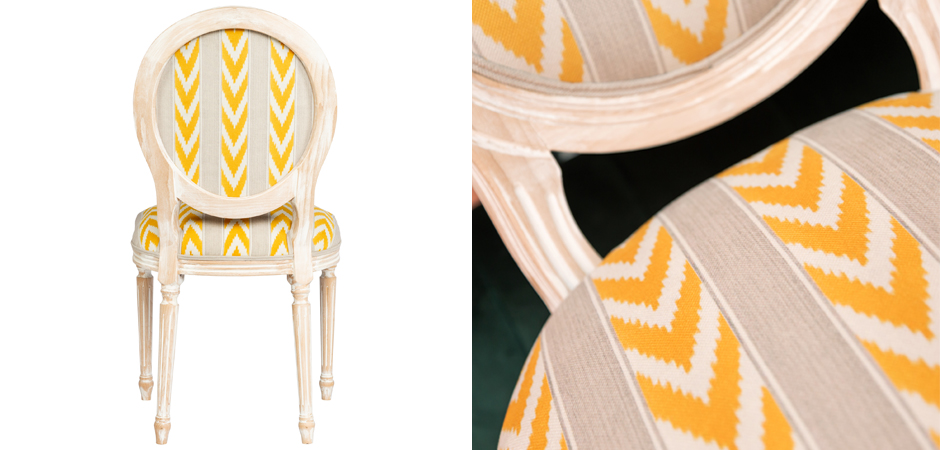 Стул Ikat Pattern с желтым узором Стул Ikat Pattern с желтым узором - Loft-Concept в Волгограде