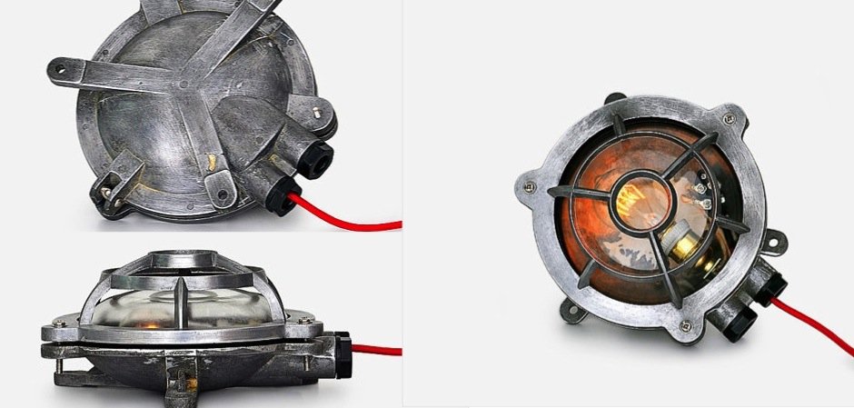 Настенная лампа Steampunk Cage Glass Edison Wall Lamp Round Настенная лампа Steampunk Cage Glass Edison Wall Lamp Round - Loft-Concept в Волгограде
