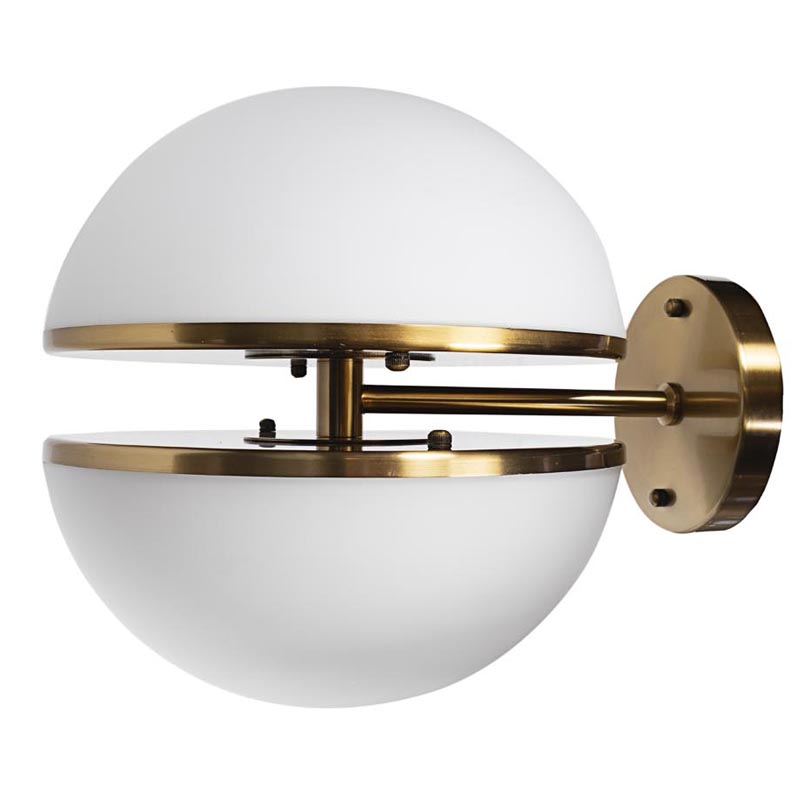 Бра Sphere Sconce Белое матовое стекло Латунь Бра Sphere Sconce Белое матовое стекло Латунь в Волгограде | Loft Concept
