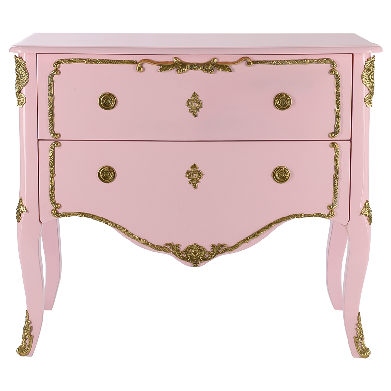 Комод в стиле рококо L.XV CHEST OF DRAWERS Rosamel Розовый Розовый Золотой в Волгограде | Loft Concept 