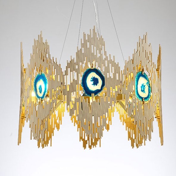 Люстра Calypso Chandelier 8 Золотой Графит Морская синь Люстра Calypso Chandelier 8 Золотой Графит Морская синь в Волгограде | Loft Concept