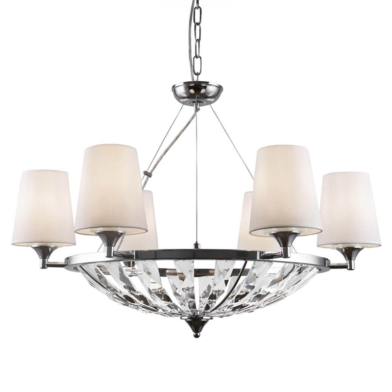 Люстра Odarnat Chandelier chrome Белый Хром Люстра Odarnat Chandelier chrome Белый Хром в Волгограде | Loft Concept