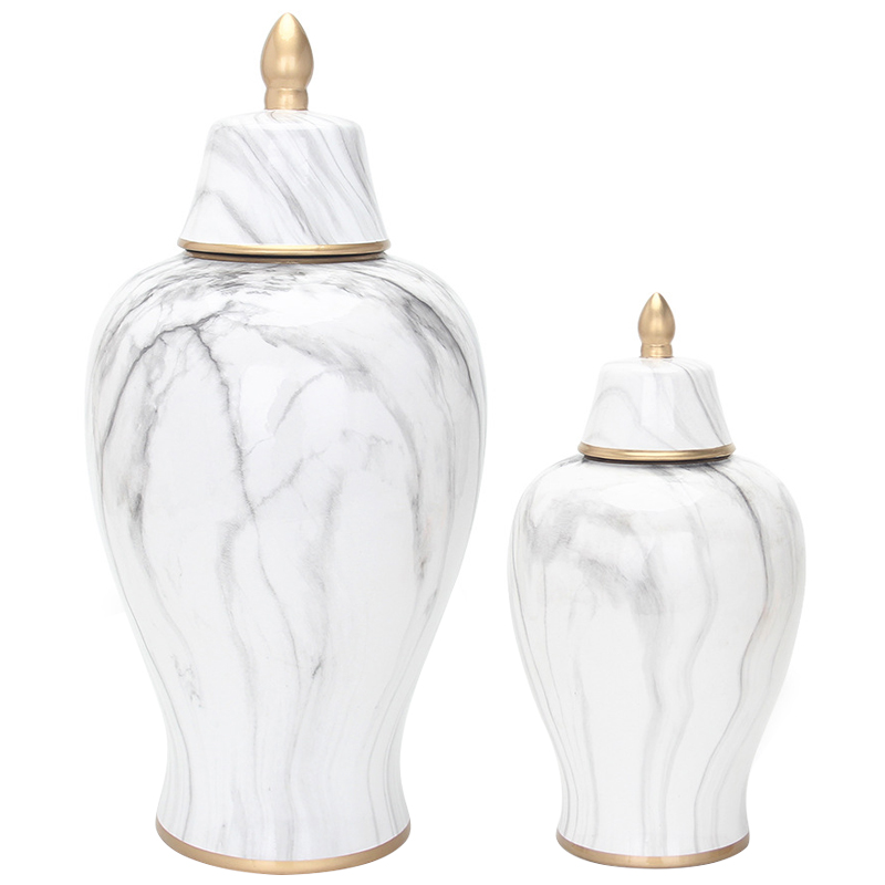 Ваза с крышкой White Marble Gold Vase Белый Мрамор Bianco Белый Серый Золотой Ваза с крышкой White Marble Gold Vase Белый Мрамор Bianco Белый Серый Золотой в Волгограде | Loft Concept