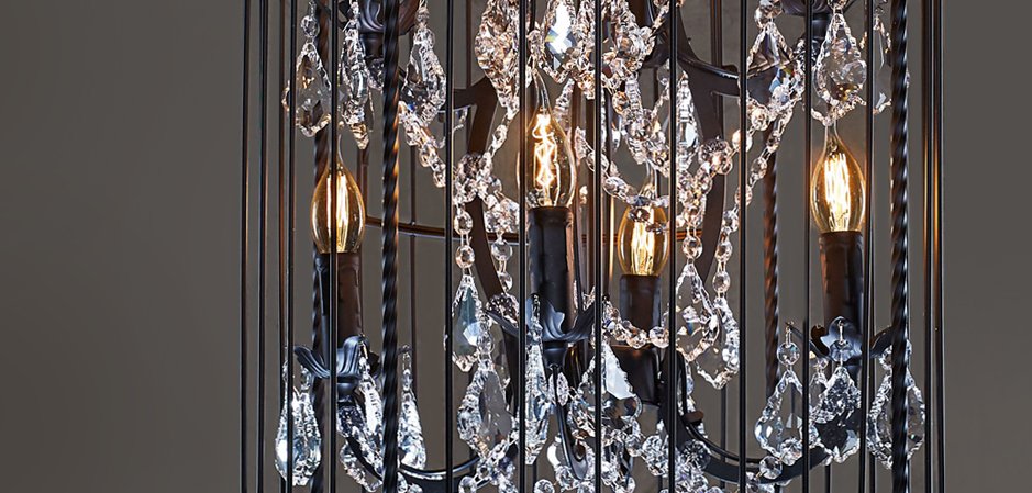 Люстра Steampunk Birdcage Chandelier 45 black Люстра Steampunk Birdcage Chandelier 45 black - Loft-Concept в Волгограде
