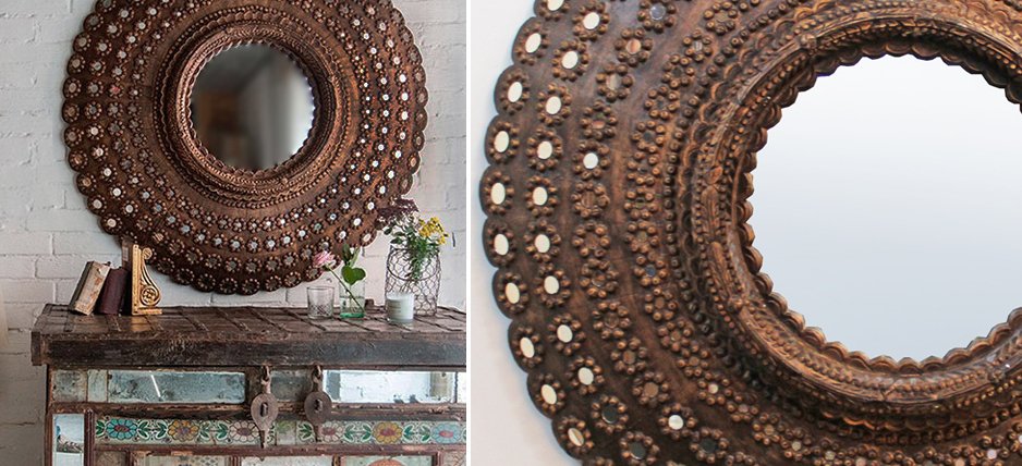 Зеркало Peacock Mirrors circle Restoration Hardware Зеркало Peacock Mirrors circle Restoration Hardware - Loft-Concept в Волгограде