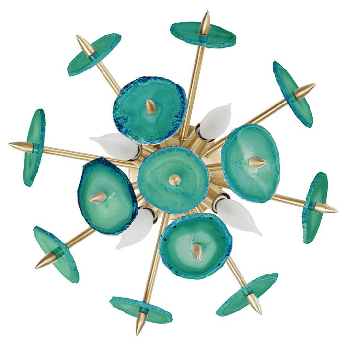 Бра Emporium Green Agate Burst Sconce Brass Латунь Бирюзовый Бра Emporium Green Agate Burst Sconce Brass Латунь Бирюзовый в Волгограде | Loft Concept