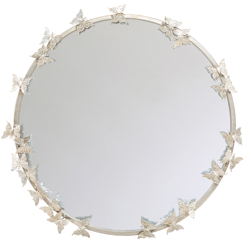 Зеркало Butterflies Circle Silver Mirror Зеркало Butterflies Circle Silver Mirror в Волгограде | Loft Concept