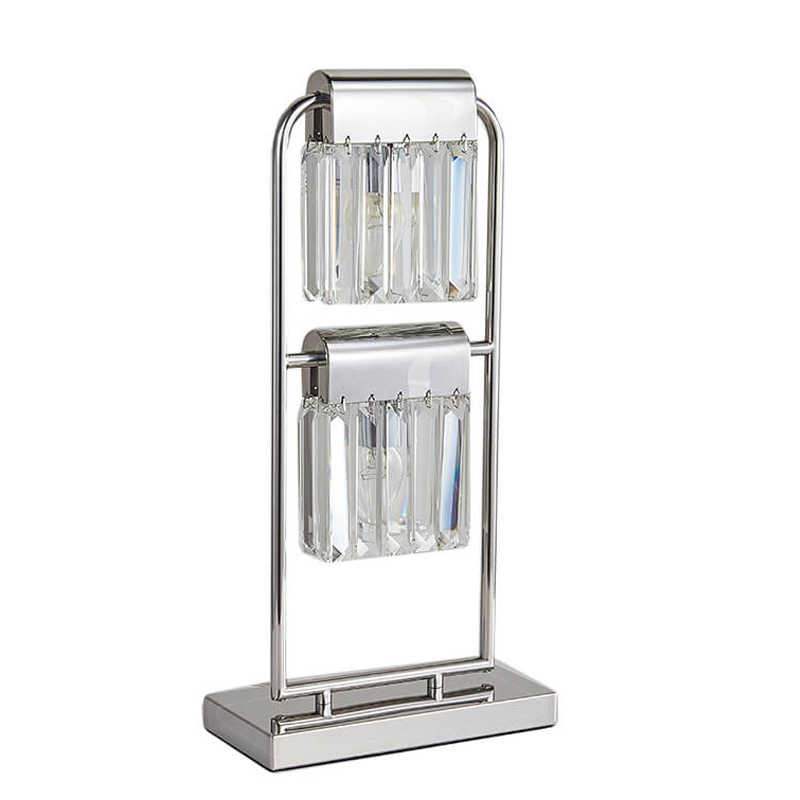 Настольная лампа Crystal Pendants chrome 2 Хром Прозрачное Стекло Настольная лампа Crystal Pendants chrome 2 Хром Прозрачное Стекло в Волгограде | Loft Concept