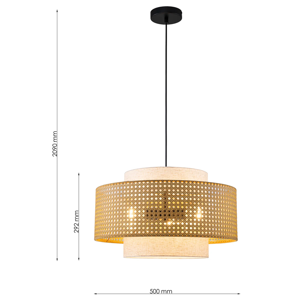 Подвесной светильник с декоративным поясом из плетеного бамбука Biuloggicu в Волгограде