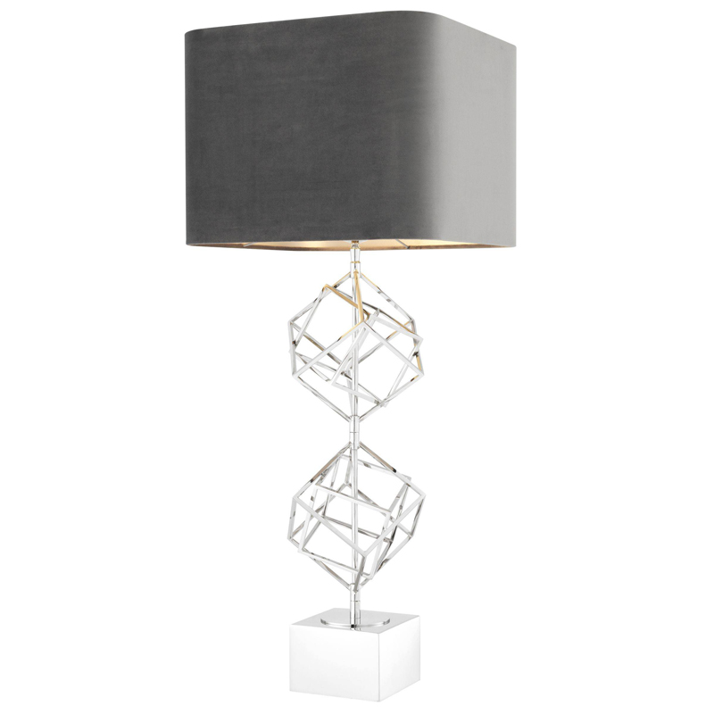 Настольная лампа Eichholtz Table Lamp Matrix Nickel Никель Серый Настольная лампа Eichholtz Table Lamp Matrix Nickel Никель Серый в Волгограде | Loft Concept