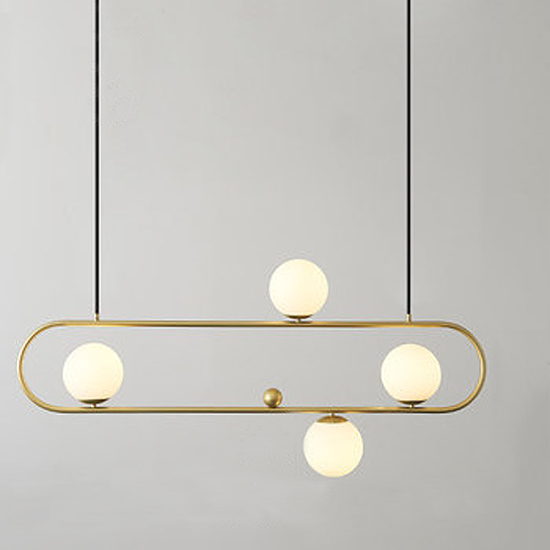 Люстра Horizontal Balls Balance Brass 4 Латунь Белый Люстра Horizontal Balls Balance Brass 4 Латунь Белый в Волгограде | Loft Concept