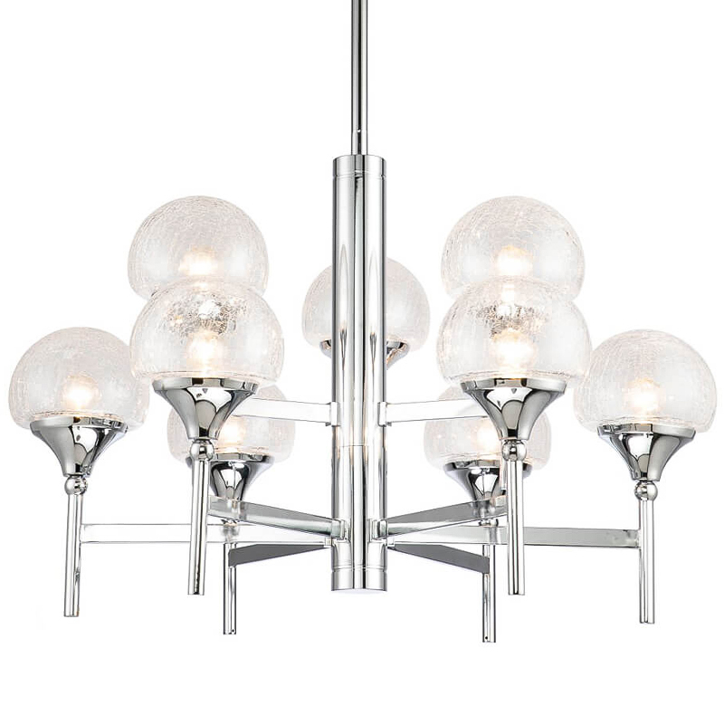 Люстра Lluis Chandelier 9 Хром Прозрачный Люстра Lluis Chandelier 9 Хром Прозрачный в Волгограде | Loft Concept