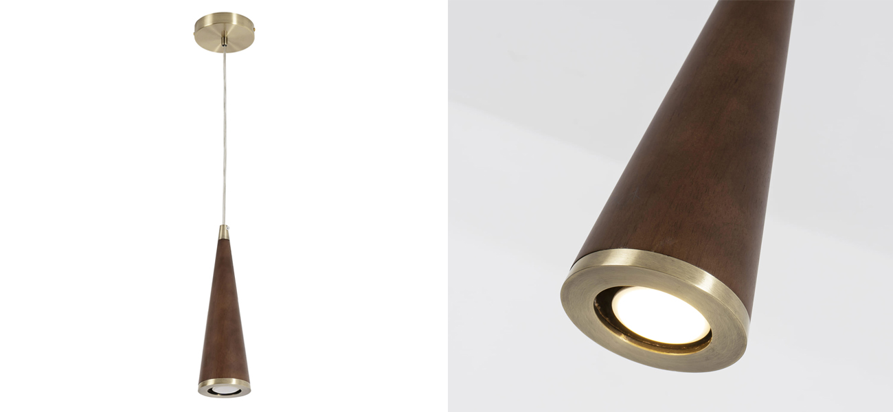 Подвесной светильник с плафоном из светлого дерева WOODEN ECO - фото