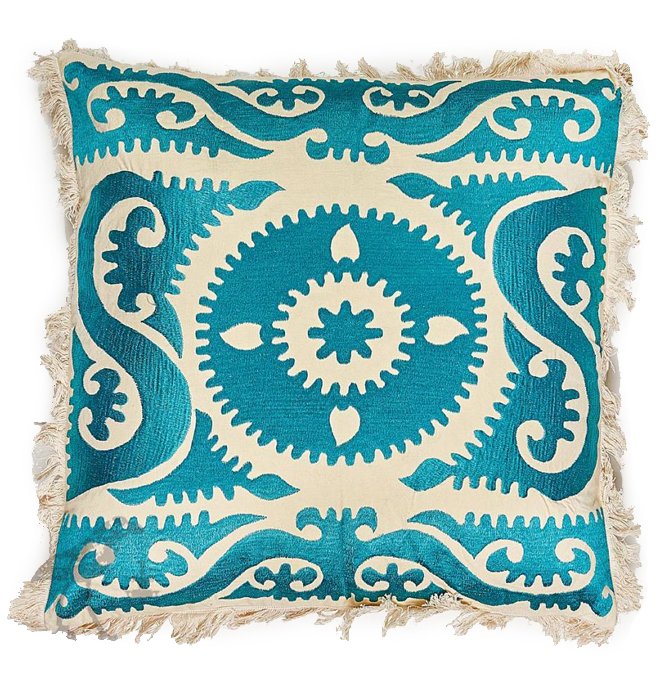 Подушка Turquoise Ornament Бирюзовый Белый Подушка Turquoise Ornament Бирюзовый Белый в Волгограде | Loft Concept